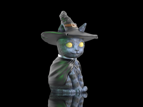 Witch cat 3D प्रिंट मॉडल
