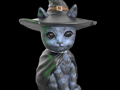 Witch cat 3D प्रिंट मॉडल