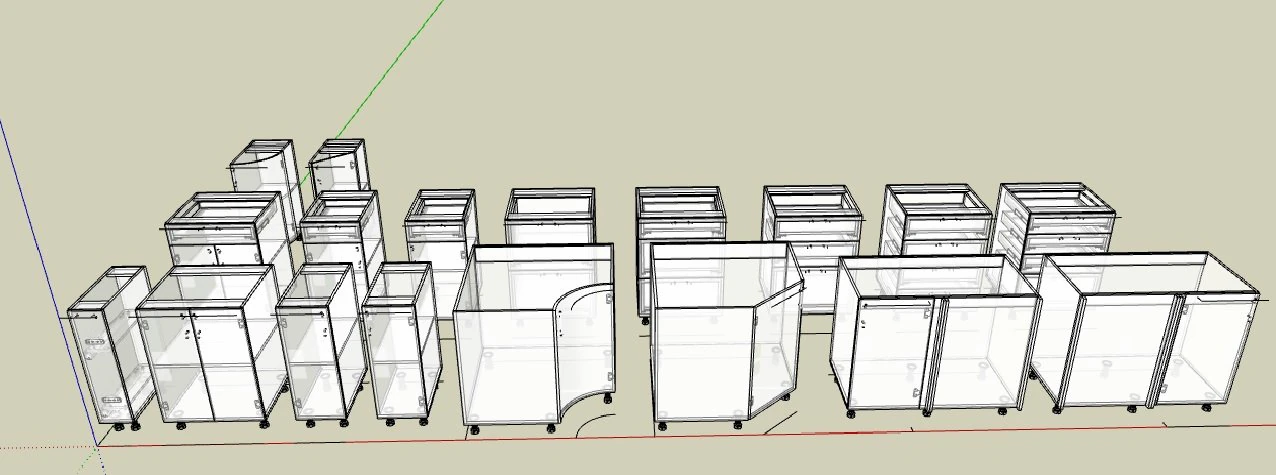 set of lower kitchen modules 3D Model .c4d .max .obj .3ds .fbx .stl .blend 