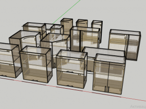 set of upper kitchen modules Modello 3D