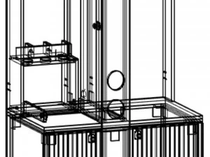 coffee stand on a metal frame 3D Model