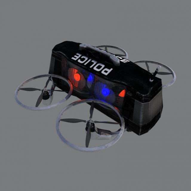 copter - police flashing light 3D Modell .c4d .max .obj .3ds .fbx .stl .blend