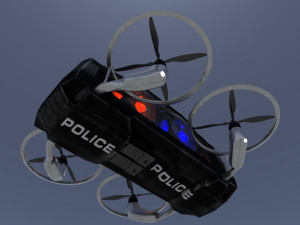 copter - police flashing light 3D Modell