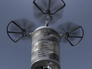 कॉप्टर - कॉफी पहुंचाने वाला 3D मॉडल