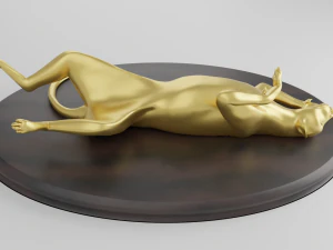 statuette of a reclining panther 3D Model