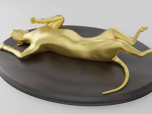statuette of a reclining panther 3D Model
