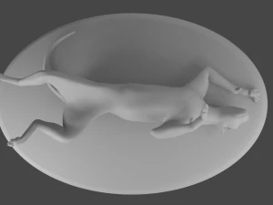 statuette of a reclining panther 3D Model