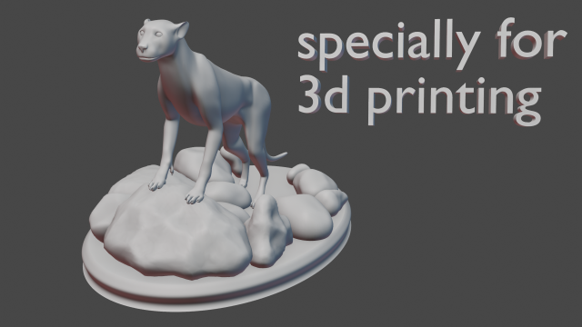panther sculpture Model Cetak 3D .c4d .max .obj .3ds .fbx .stl .blend 
