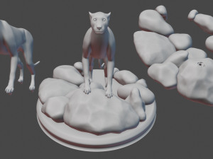 panther sculpture Model Cetak 3D