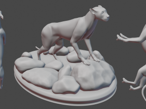 panther sculpture Model Cetak 3D