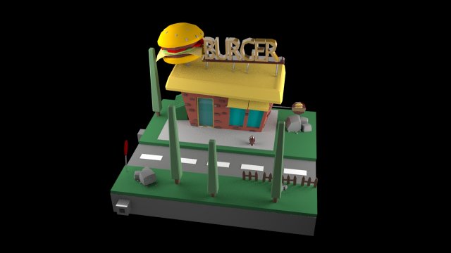 burger Modelo 3D .c4d .max .obj .3ds .fbx .stl .blend 