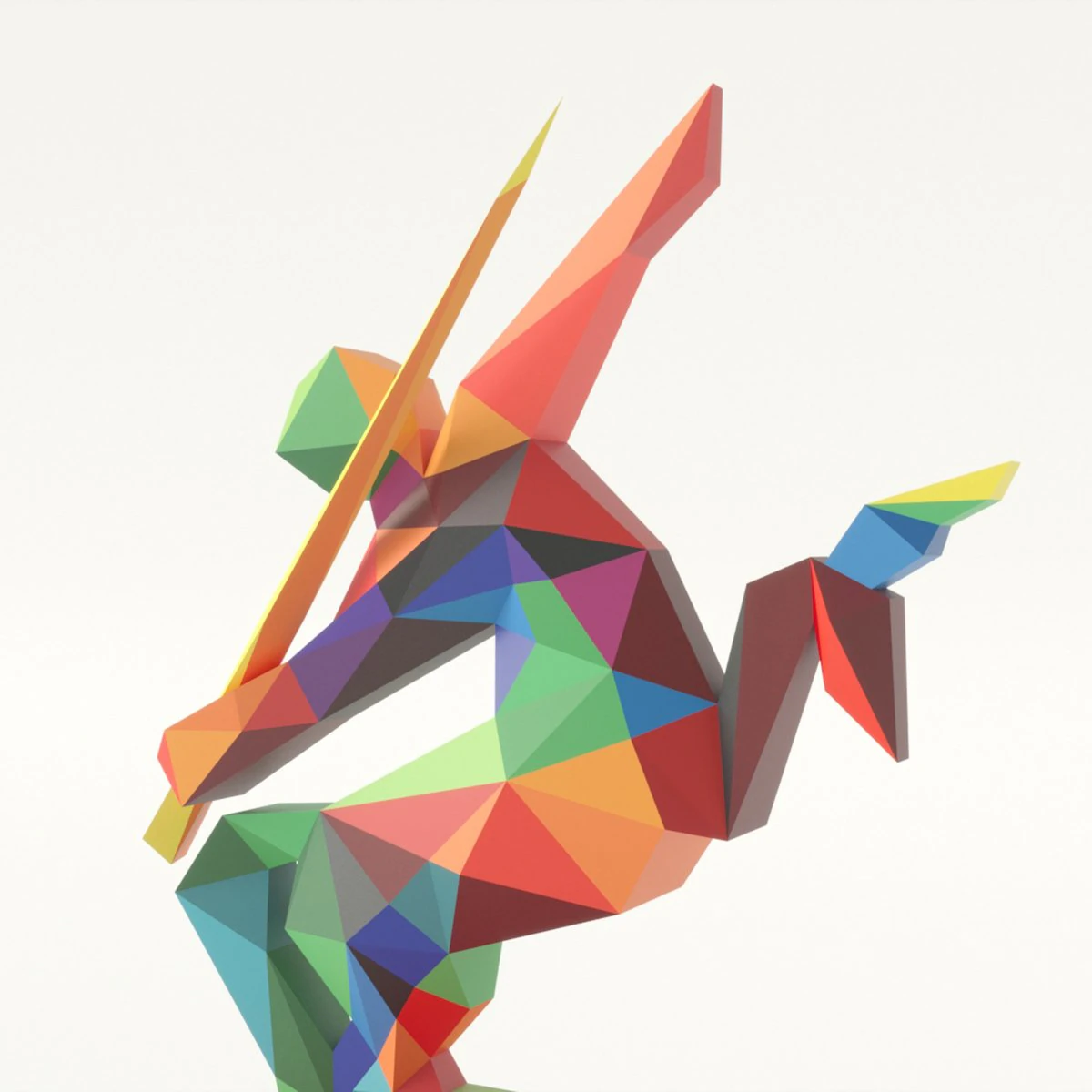 papercraft poligonal centauro Modelo 3D .c4d .max .obj .3ds .fbx .stl .blend 