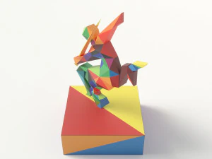 papercraft poligonal centauro Modelo 3D