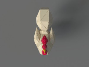 rooster polygonal papercraft Modelo 3D
