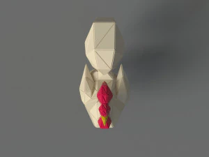 rooster polygonal papercraft 3D Model