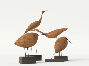 warm nordic wood birds pack 3D मॉडल