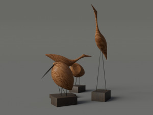 warm nordic wood birds pack 3D मॉडल