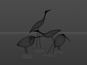 warm nordic wood birds pack 3D मॉडल
