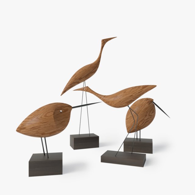 warm nordic wood birds pack 3D मॉडल .c4d .max .obj .3ds .fbx .stl .blend 