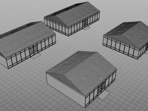 tent pack 4 models 3D Model