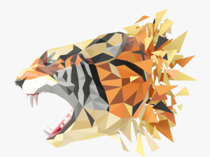 tiger polygonal papercraft 3Dモデル