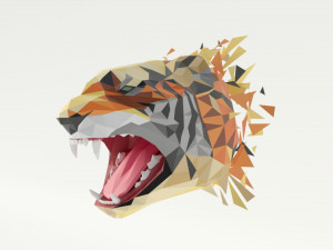 tiger polygonal papercraft Modelo 3D