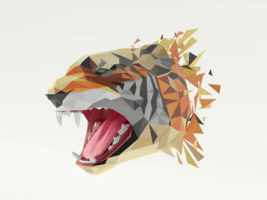 tiger polygonal papercraft 3D Model