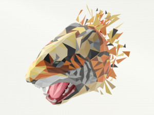 tiger polygonal papercraft Modelo 3D