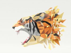 tiger polygonal papercraft Modelo 3D