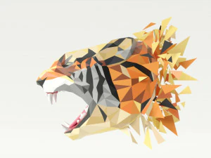tiger polygonal papercraft 3D Model
