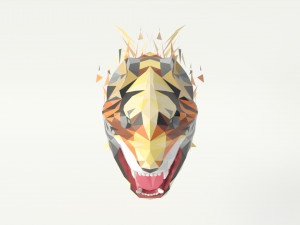 tiger polygonal papercraft Modelo 3D