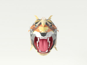 tiger polygonal papercraft Modelo 3D