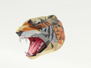 tiger polygonal papercraft Modelo 3D