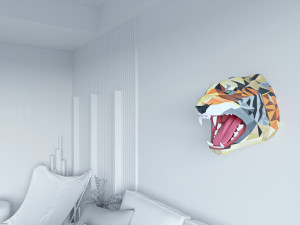 tiger polygonal papercraft Modelo 3D