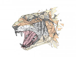 tiger polygonal papercraft Modelo 3D