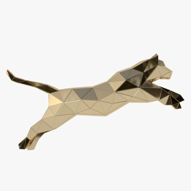 jumping tiger papercraft Modelo 3D .c4d .max .obj .3ds .fbx .stl .blend 