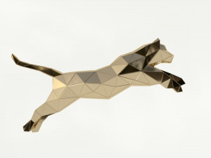 jumping tiger papercraft Modelo 3D