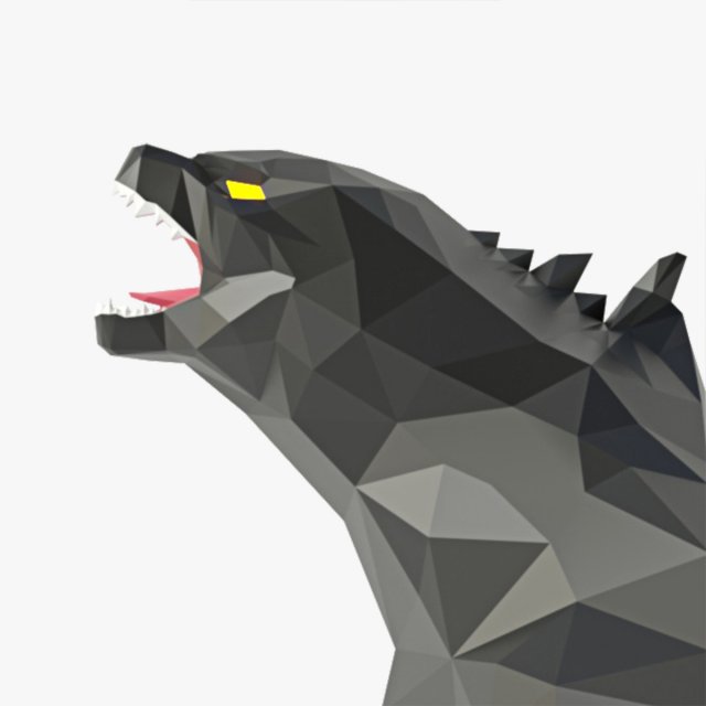 godzilla polygonal papercraft 3D-Modell .c4d .max .obj .3ds .fbx .stl .blend 