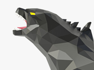 godzilla polygonal papercraft Model 3D