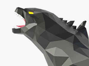 Godzilla papercraft poligonale Modello 3D