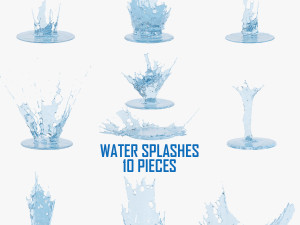 water crowns splash set 3Dモデル