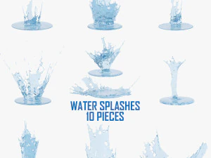 water crowns splash set 3D Model