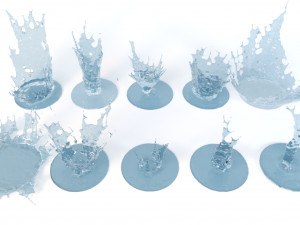 water crowns splash set 3D Model