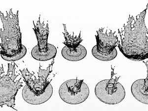 water crowns splash set 3D Model