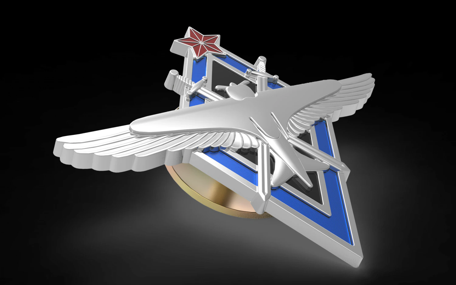 badge of the pilot of aviation schools of the red army air force 3D Model .c4d .max .obj .3ds .fbx .stl .blend 