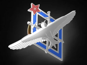 badge of the pilot of aviation schools of the red army air force 3D Model