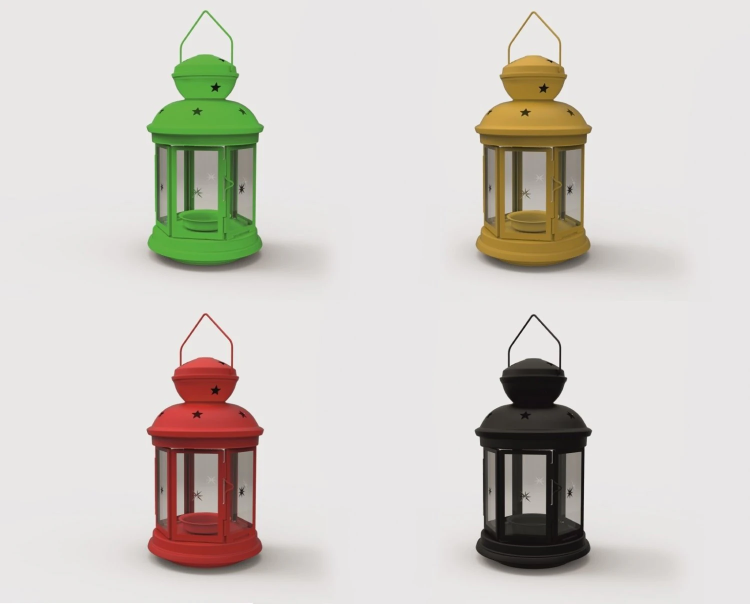 christmas candle lantern 3D Model .c4d .max .obj .3ds .fbx .stl .blend 