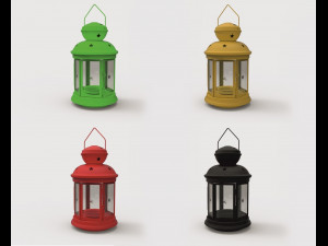 christmas candle lantern 3D 模型