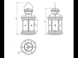 christmas candle lantern 3D Model