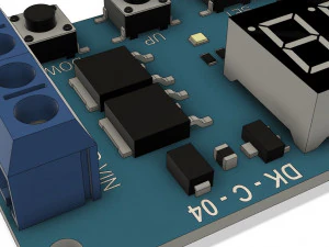 the dkc04 electronic board of the dcc432 delay controller relay 3D Model